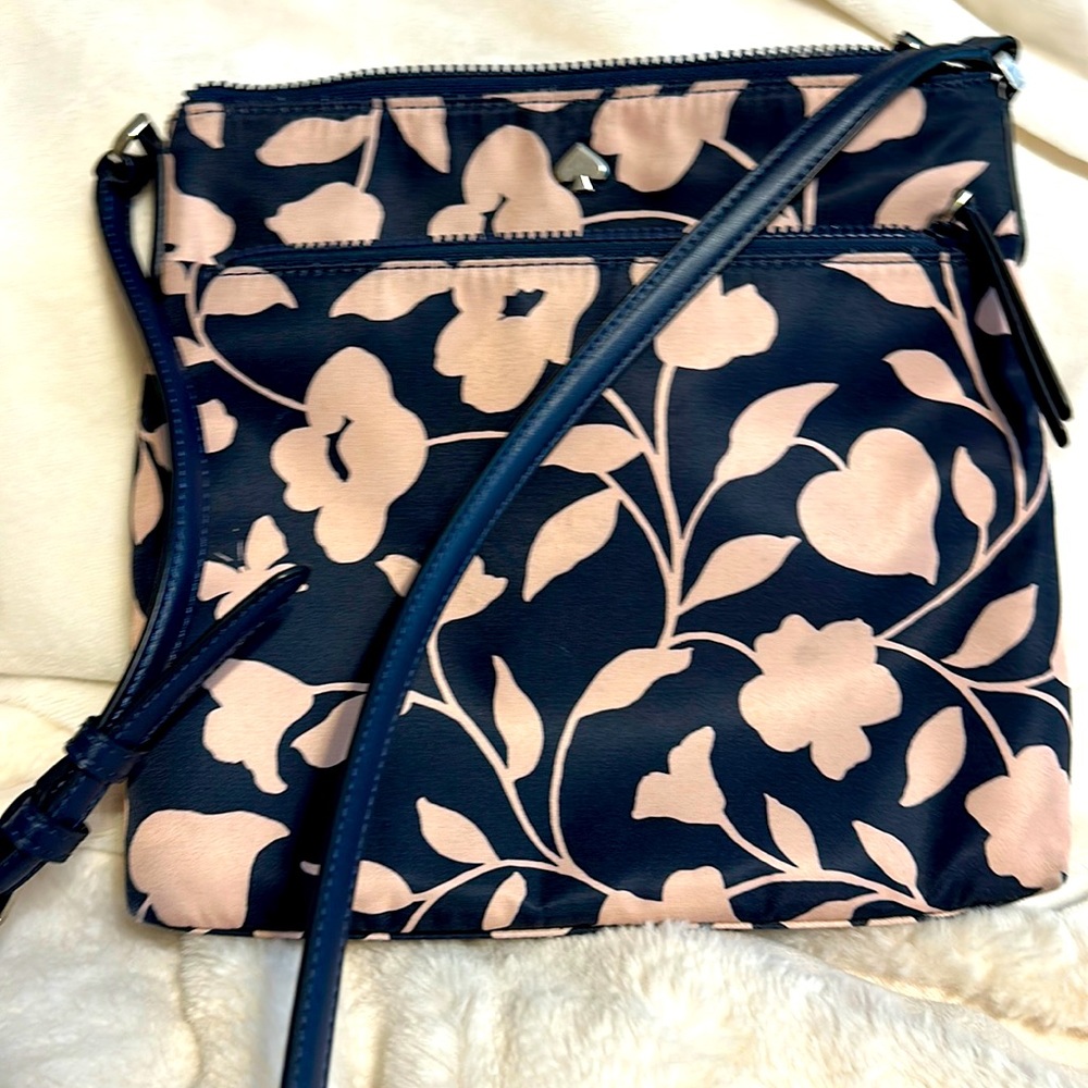 Kate Spade Nylon crossbody Navy and Tan